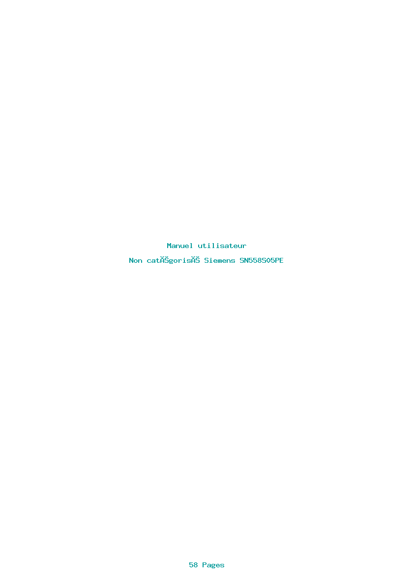 Image de la première page du manuel de l'appareil SN558S05PE