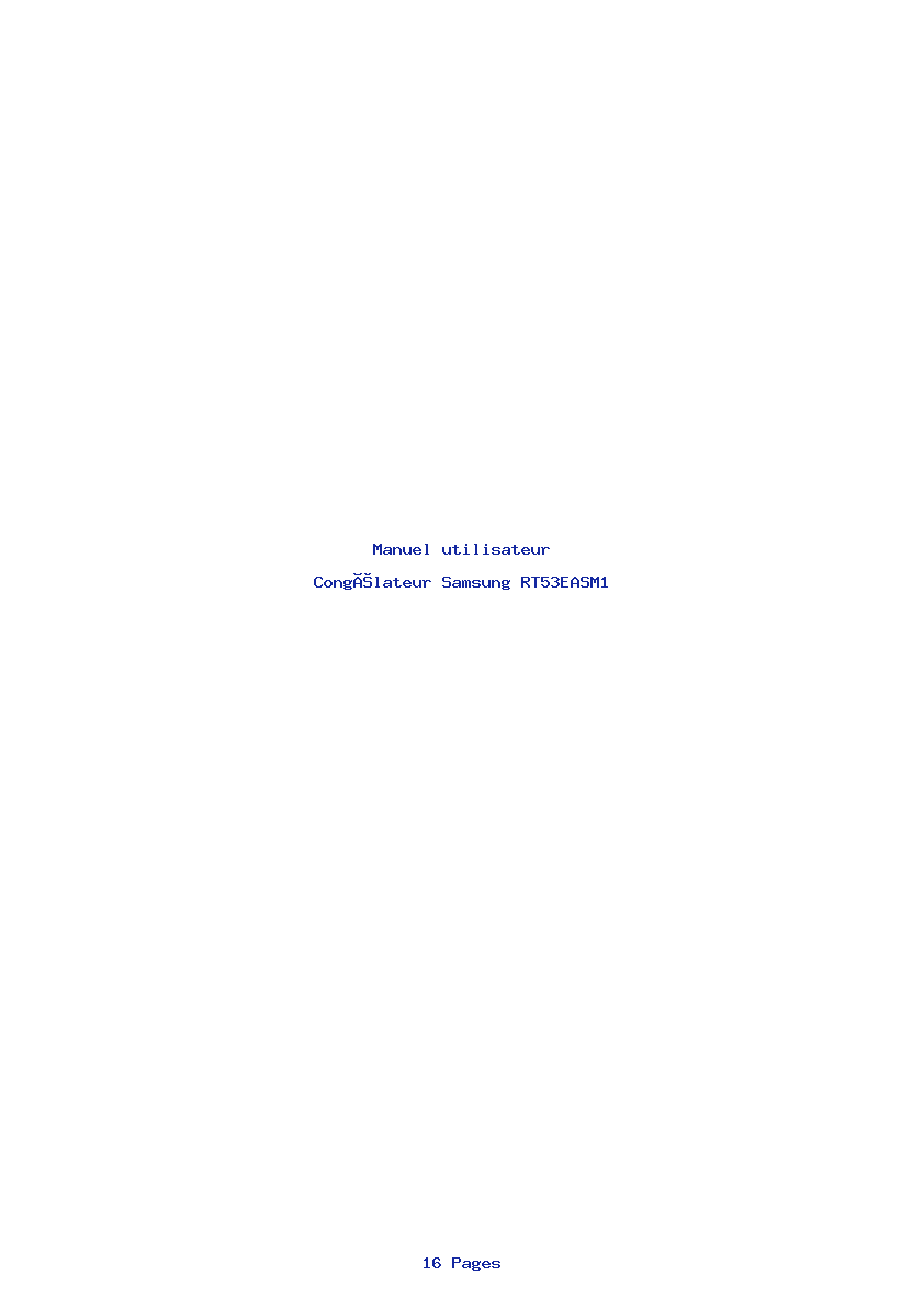 Page 1 de la notice Manuel utilisateur Samsung RT53EASM1