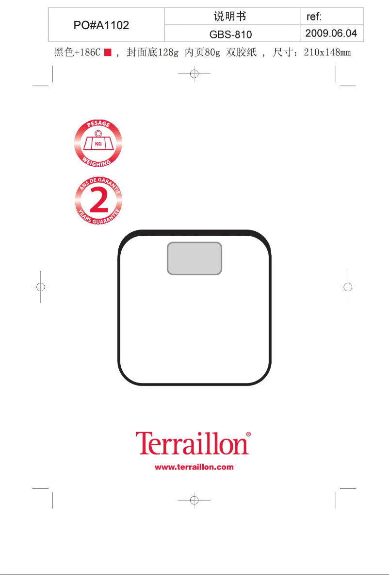 Page 1 de la notice Manuel utilisateur Terraillon Mely Xl