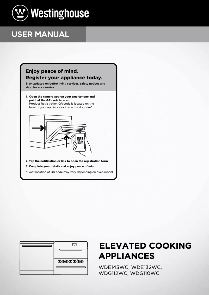 Page 1 de la notice Manuel utilisateur Westinghouse WDE143WC