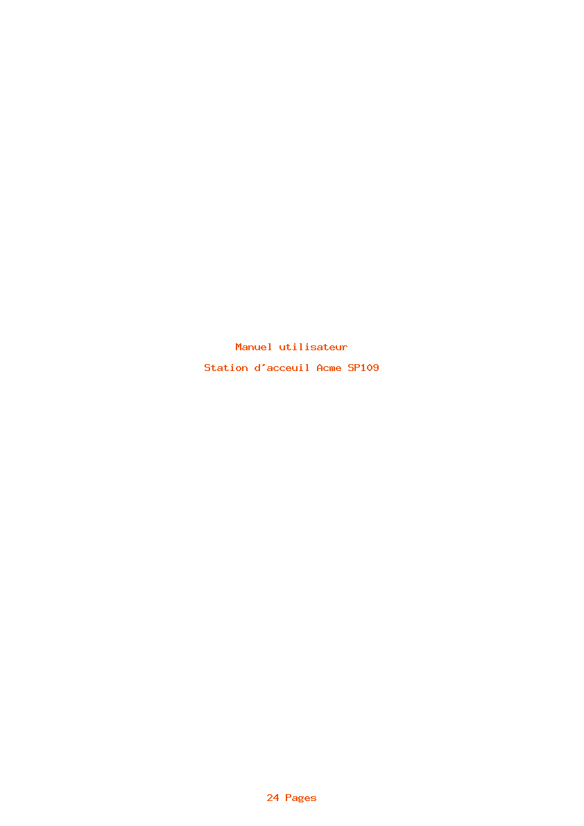 Page 1 de la notice Manuel utilisateur Acme SP109