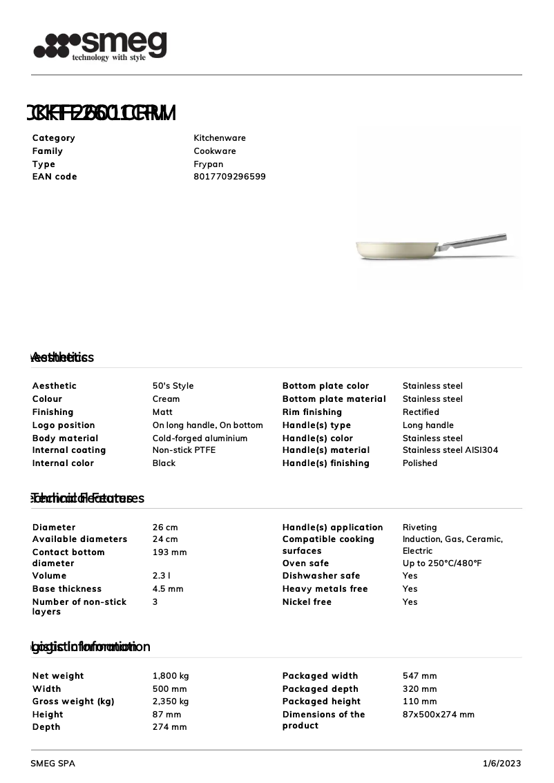 Página 1 del manual Folleto Smeg CKFF2601CRM