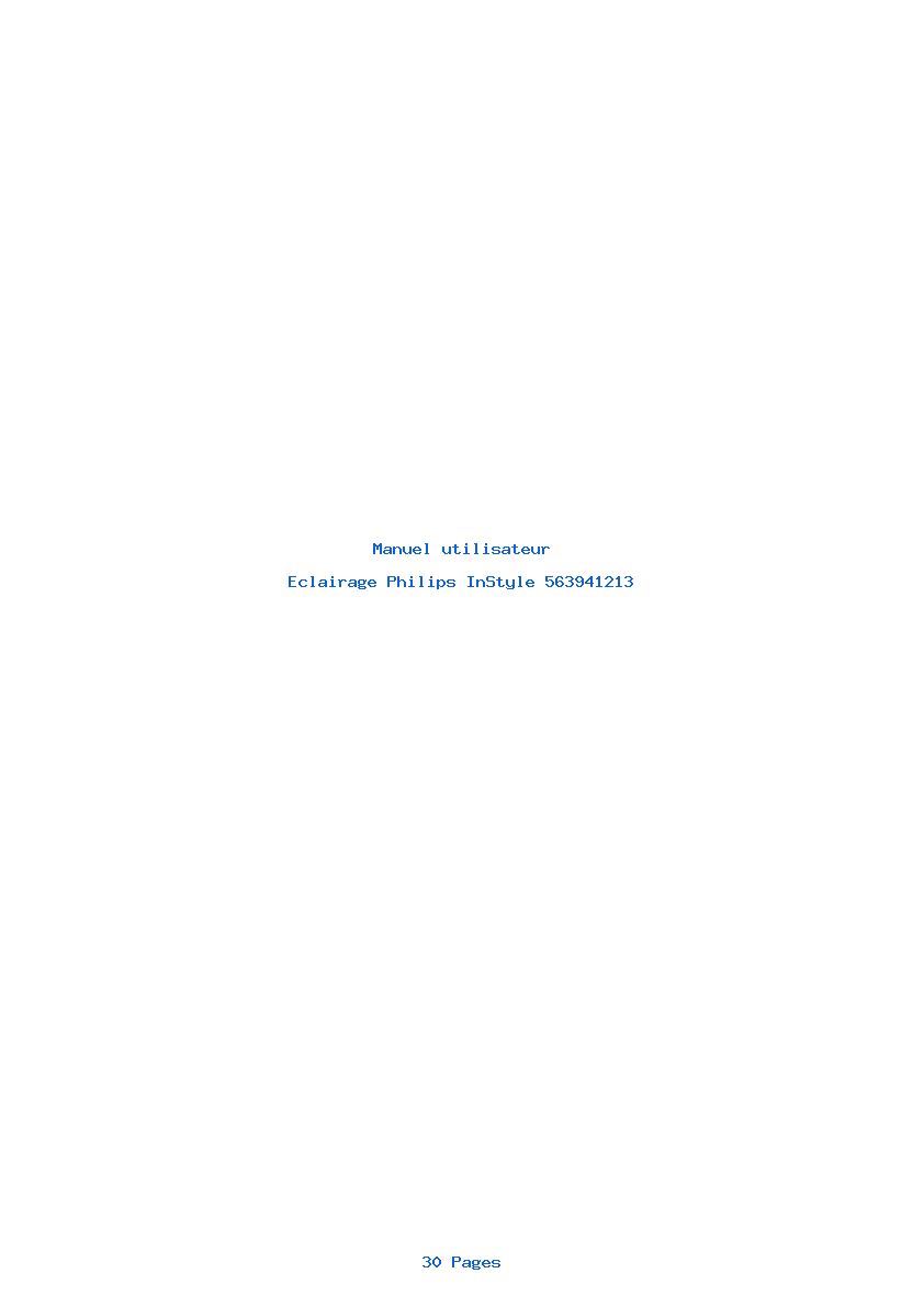 Page 1 de la notice Manuel utilisateur Philips InStyle 563941213