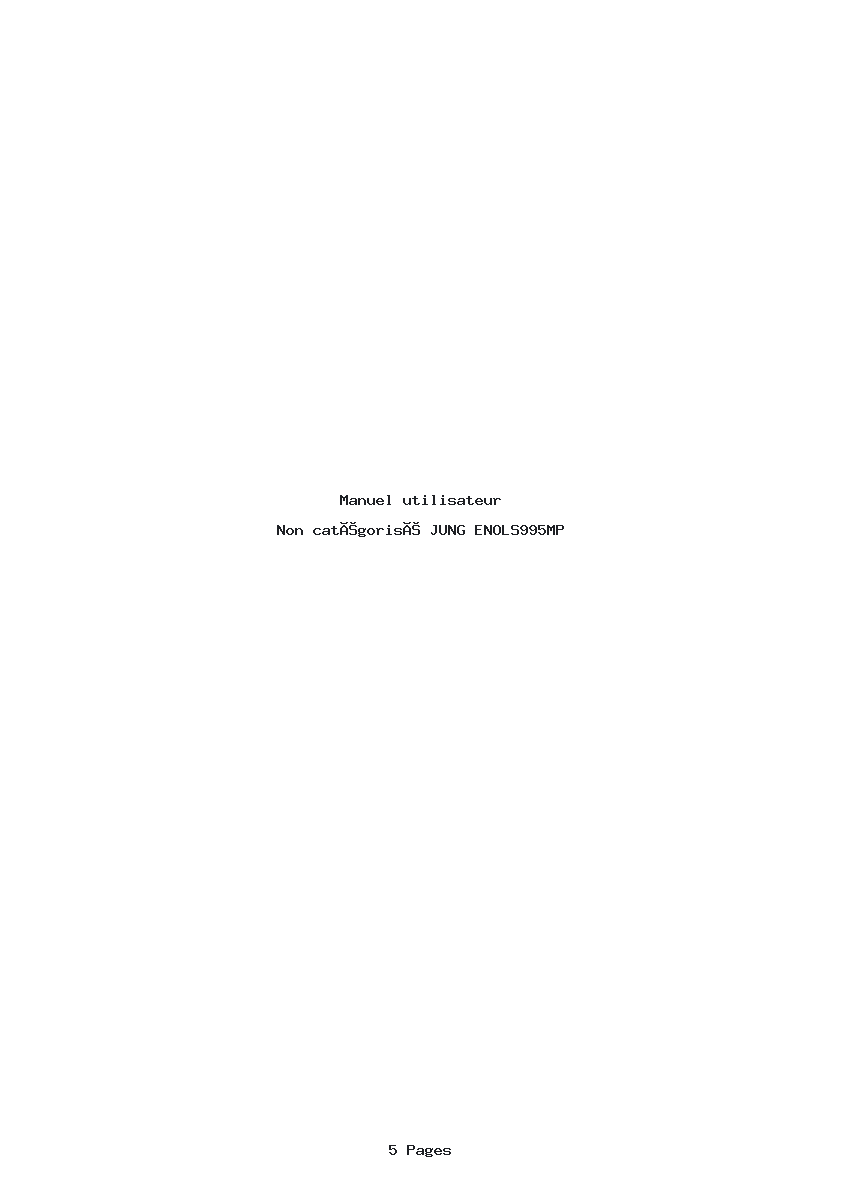 Page 1 de la notice Manuel utilisateur JUNG ENOLS995MP
