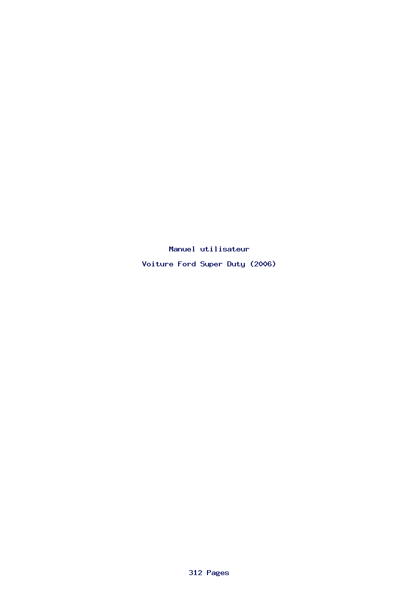 Page 1 de la notice Manuel utilisateur Ford Super Duty (2006)