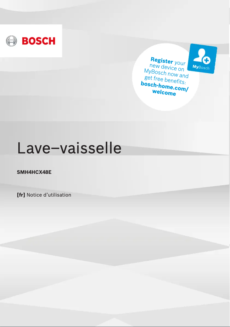 Page 1 de la notice Manuel utilisateur Bosch SMH4HCX48E