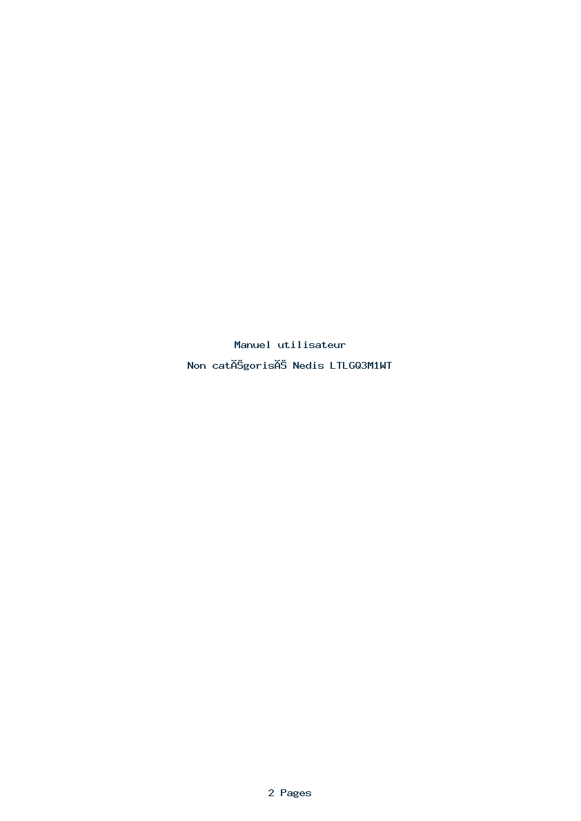 Page 1 de la notice Manuel utilisateur Nedis LTLGQ3M1WT