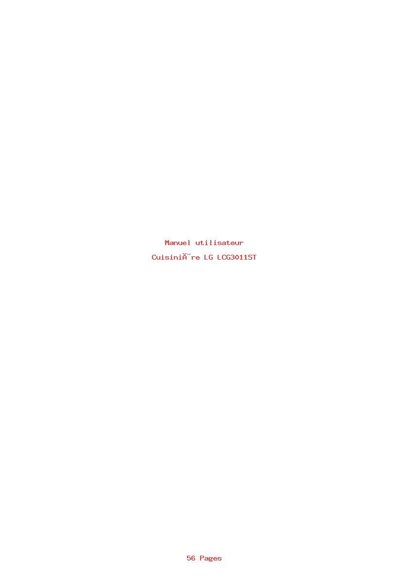 Page 1 de la notice Manuel utilisateur LG LCG3011ST