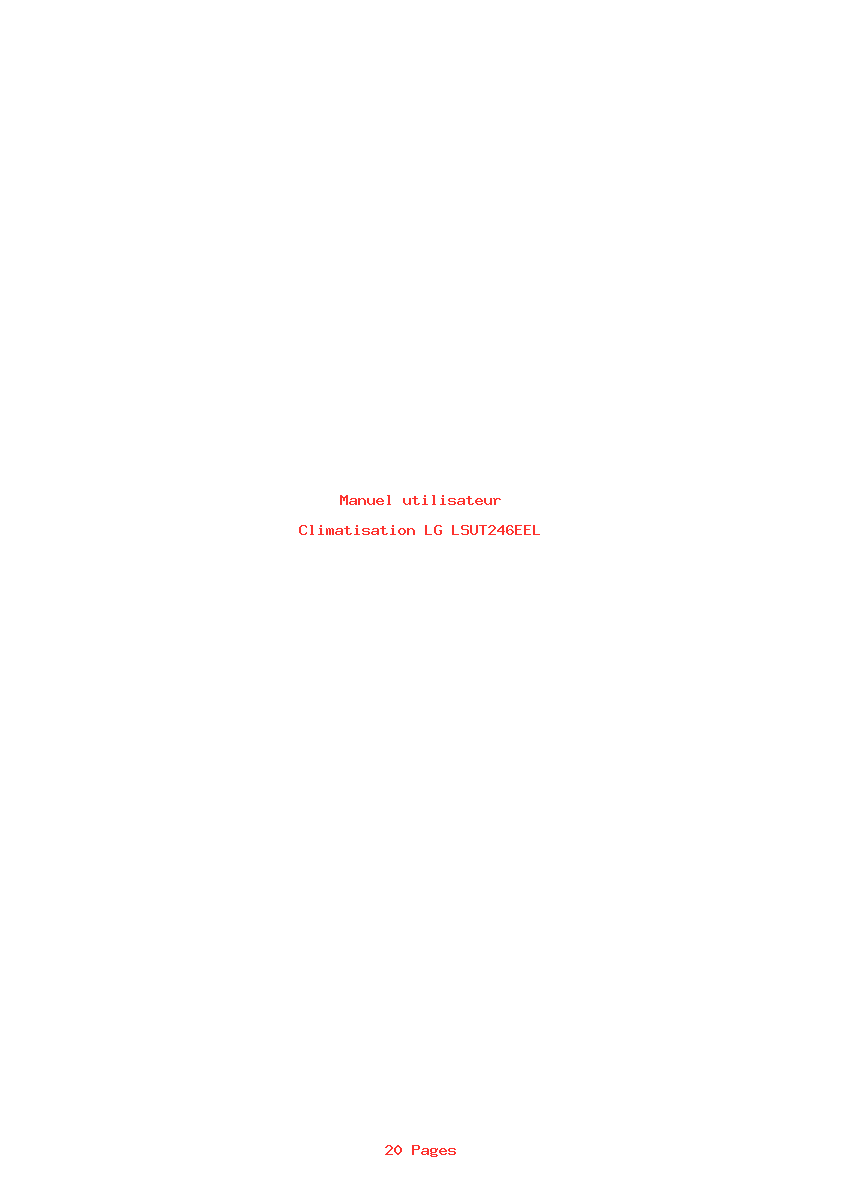 Page 1 de la notice Manuel utilisateur LG LSUT246EEL