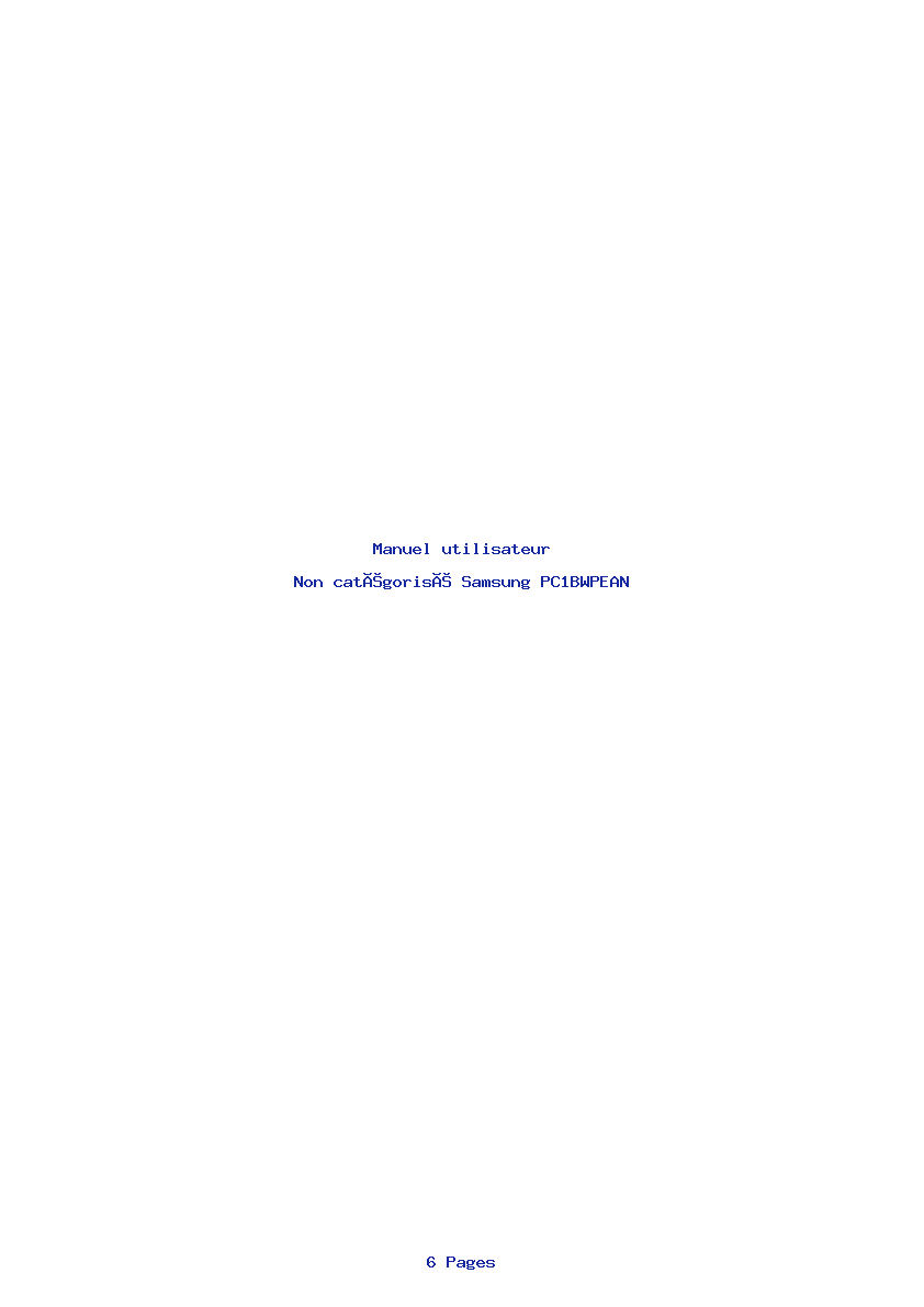 Page 1 de la notice Manuel utilisateur Samsung PC1BWPEAN