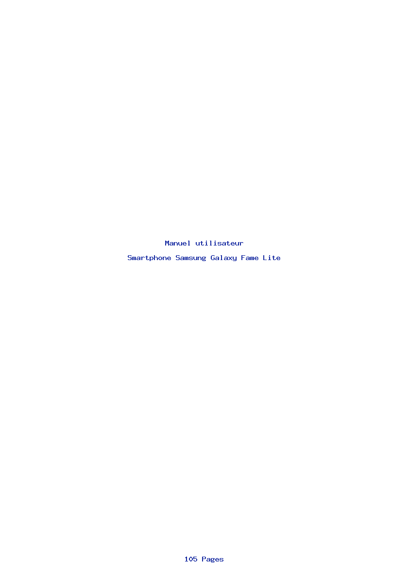 Page 1 de la notice Manuel utilisateur Samsung Galaxy Fame Lite