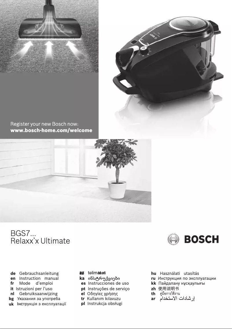 Page 1 de la notice Manuel utilisateur Bosch BGS7ALL68