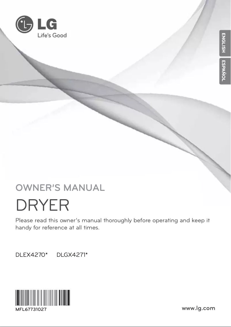 Page 1 of the manual Use and Maintenance Manual LG DLGX4271W