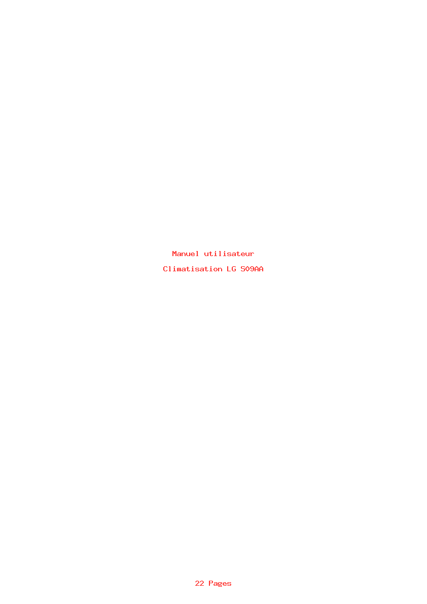 Page 1 de la notice Manuel utilisateur LG S09AA