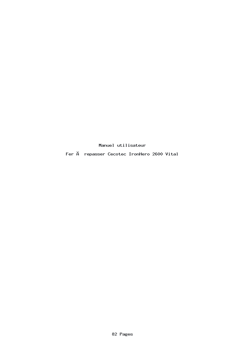 Page 1 de la notice Manuel utilisateur Cecotec IronHero 2600 Vital