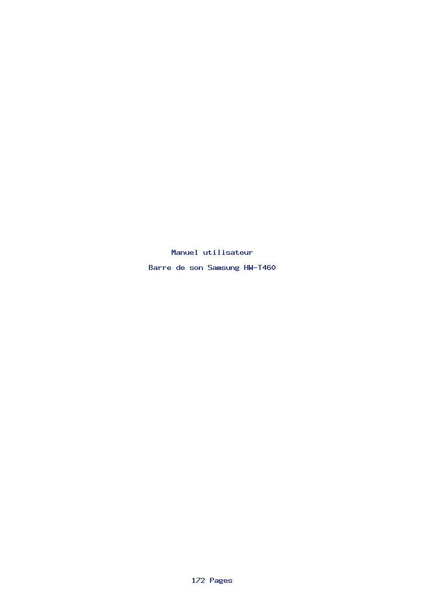Page 1 de la notice Manuel utilisateur Samsung HW-T460