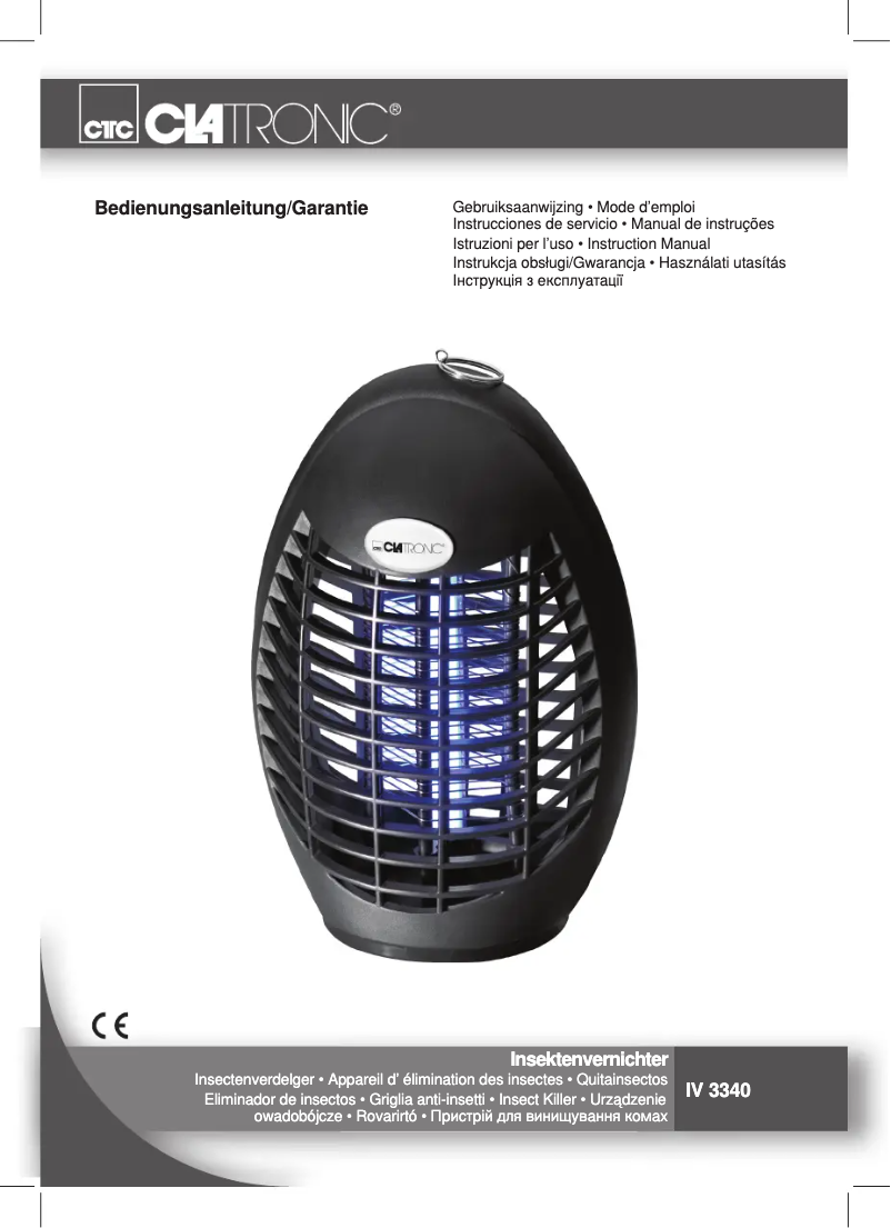 Page 1 de la notice Manuel utilisateur Clatronic IV 3340