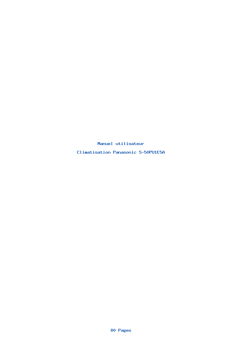 Page 1 de la notice Manuel utilisateur Panasonic S-50PU1E5A