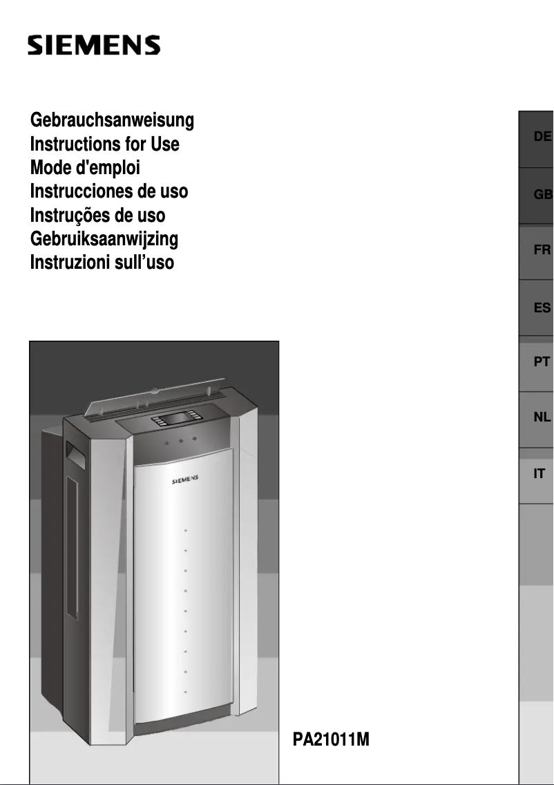 Página 1 del manual Manual de usuario Siemens PA21011M