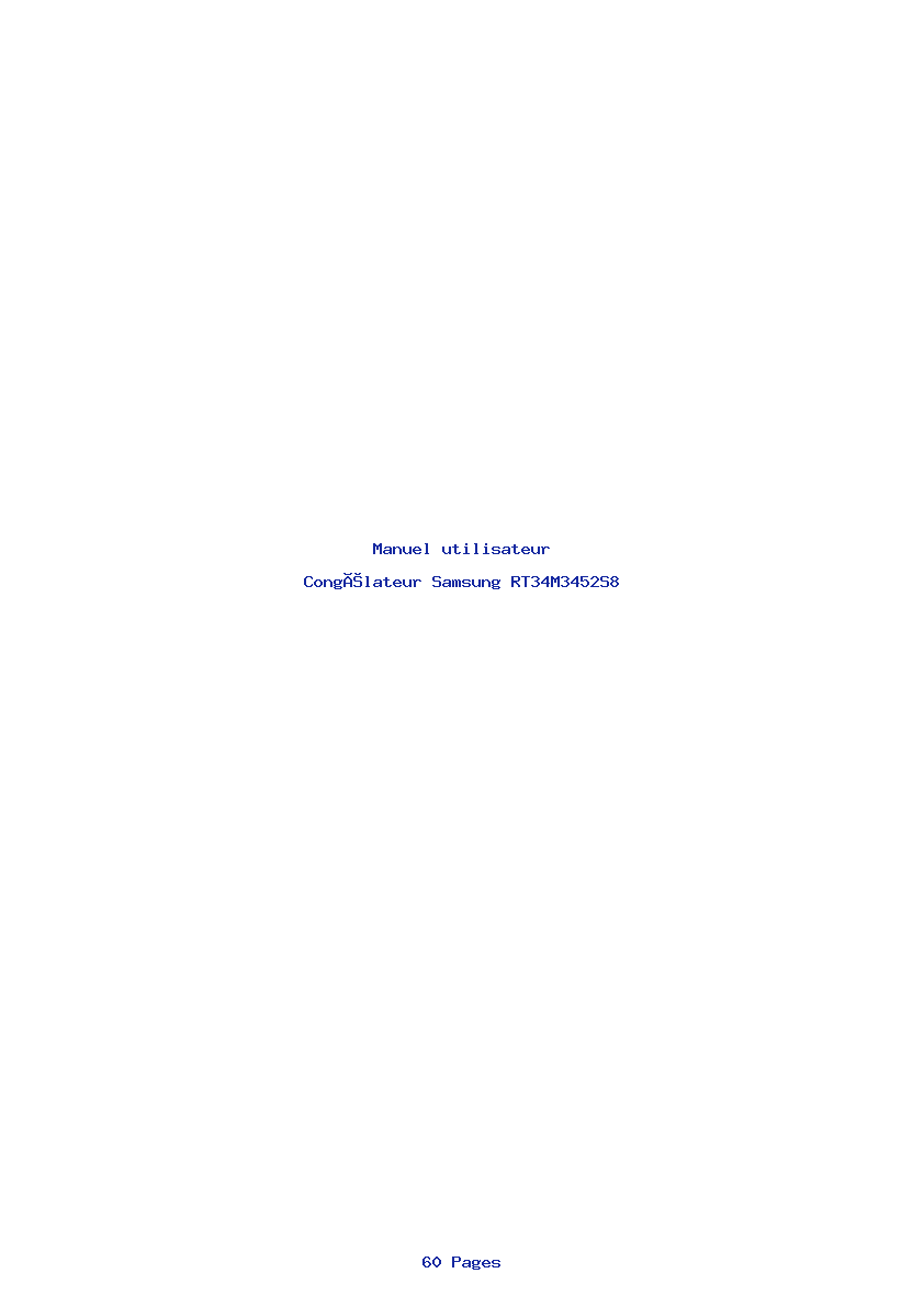 Page 1 de la notice Manuel utilisateur Samsung RT34M3452S8