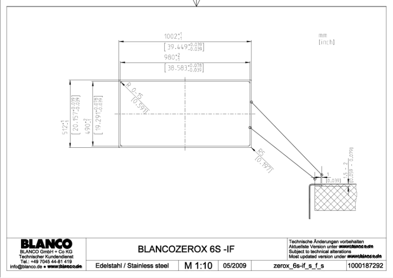 Page 1 de la notice Manuel utilisateur BLANCO ZEROX 6 S-IF