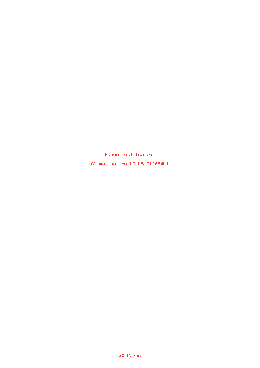 Page 1 de la notice Manuel utilisateur LG LS-C126PWL1