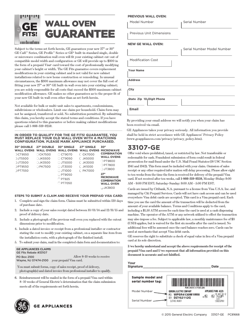 Page 1 de la notice Brochure GE JT5500DFBB