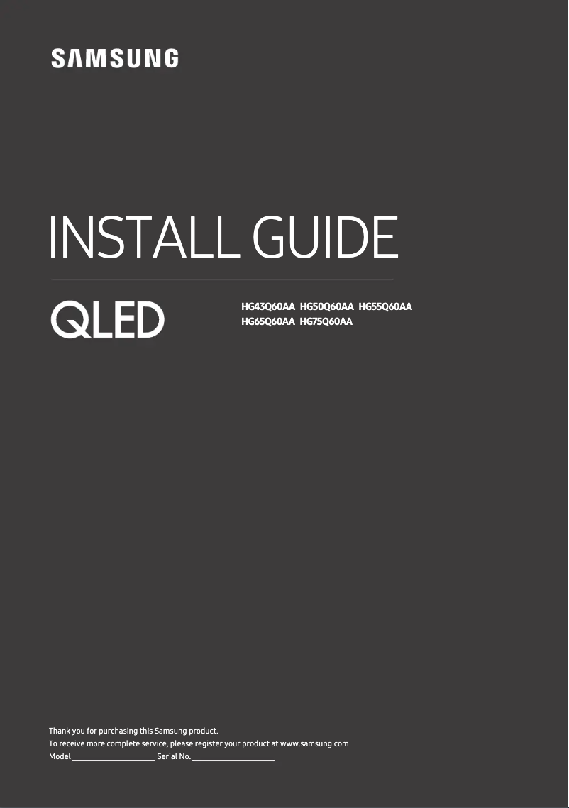 Página 1 del manual Manual de usuario Samsung HG65Q60AA