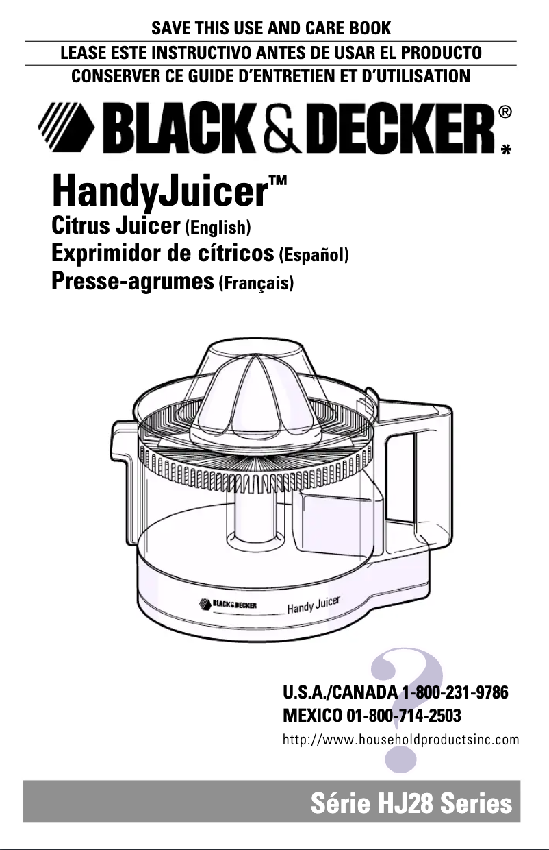 Página 1 del manual Manual de usuario Black & Decker HJ28
