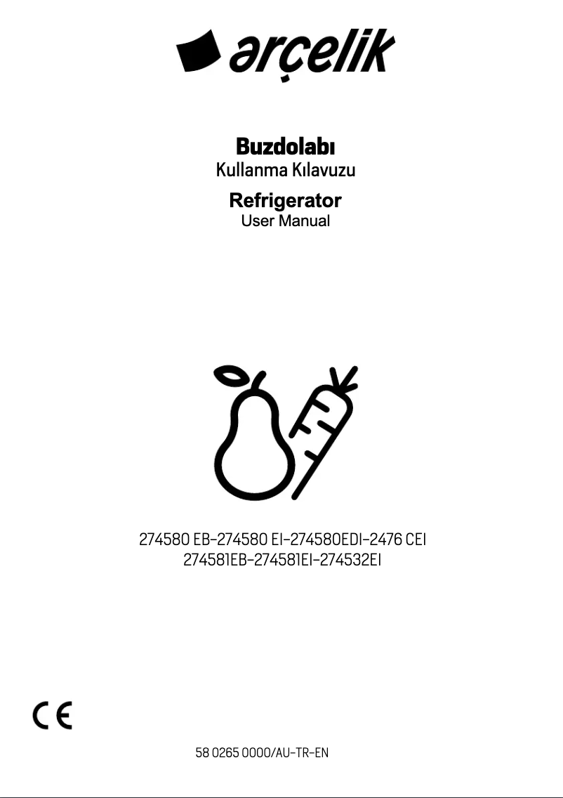 Page 1 de la notice Manuel utilisateur Arçelik 274580 EDI