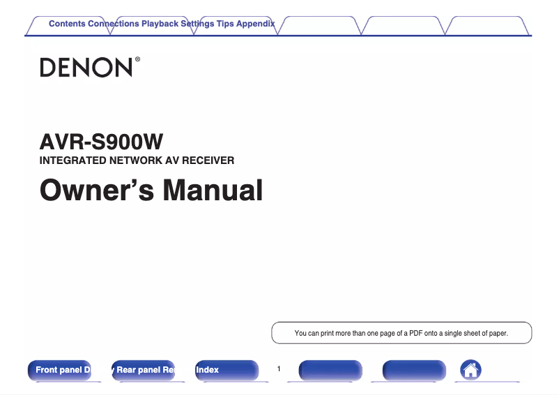 Página 1 del manual Manual de usuario Denon AVR-S900W