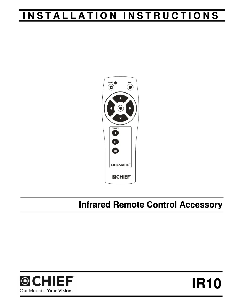 Page 1 of the manual User Manual Chief IR10