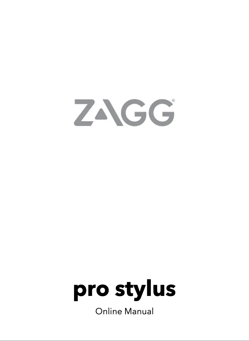 Page 1 of the manual User Manual Zagg Pro Stylus