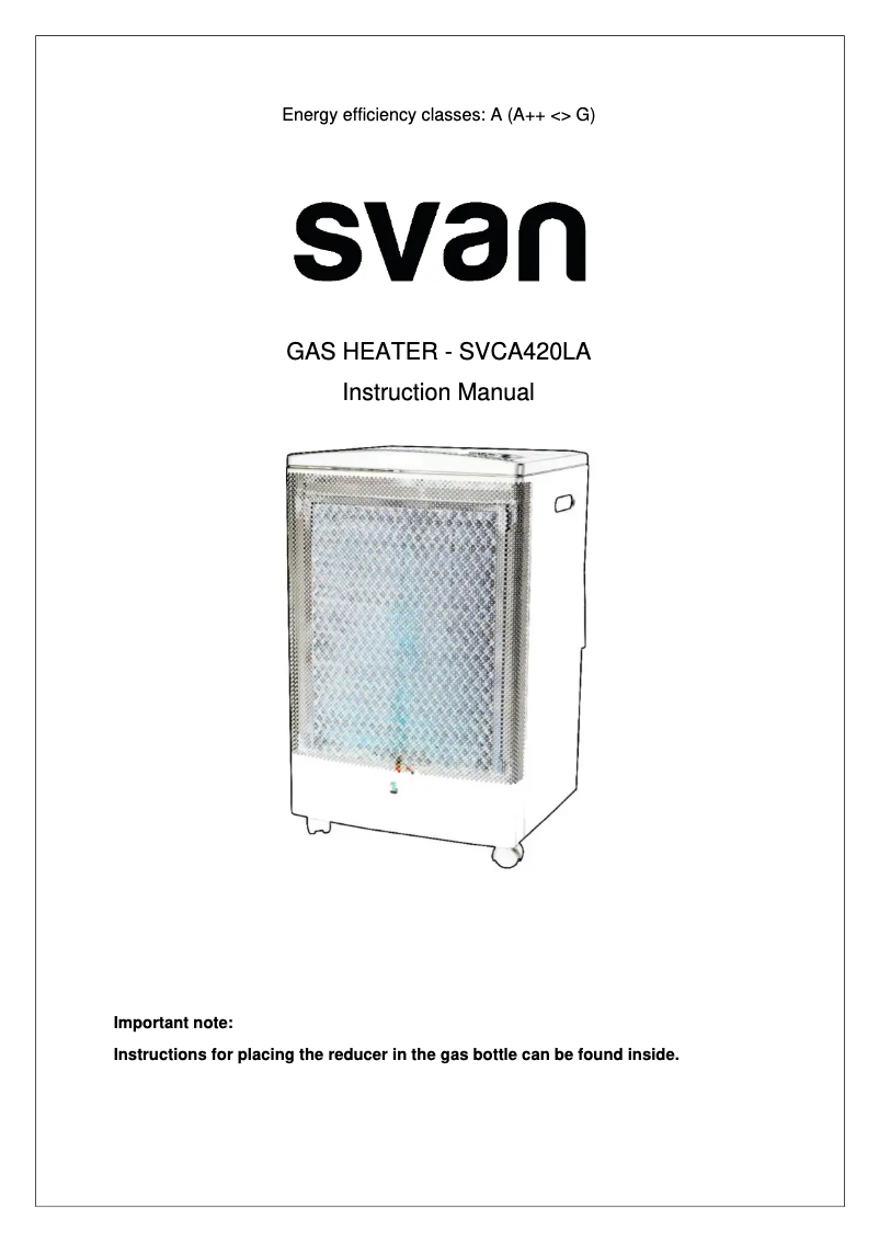 Page 1 de la notice Manuel utilisateur SVAN SVCA420LA