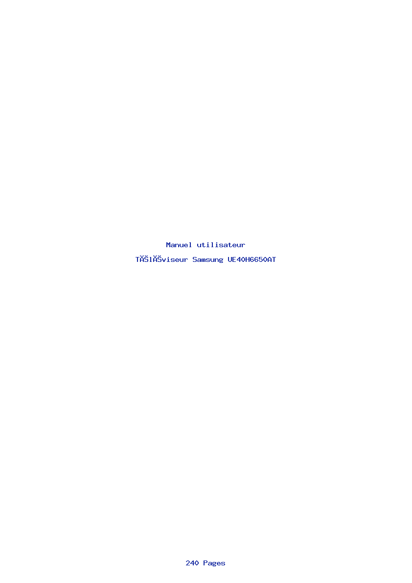 Image de la première page du manuel de l'appareil UE40H6650AT