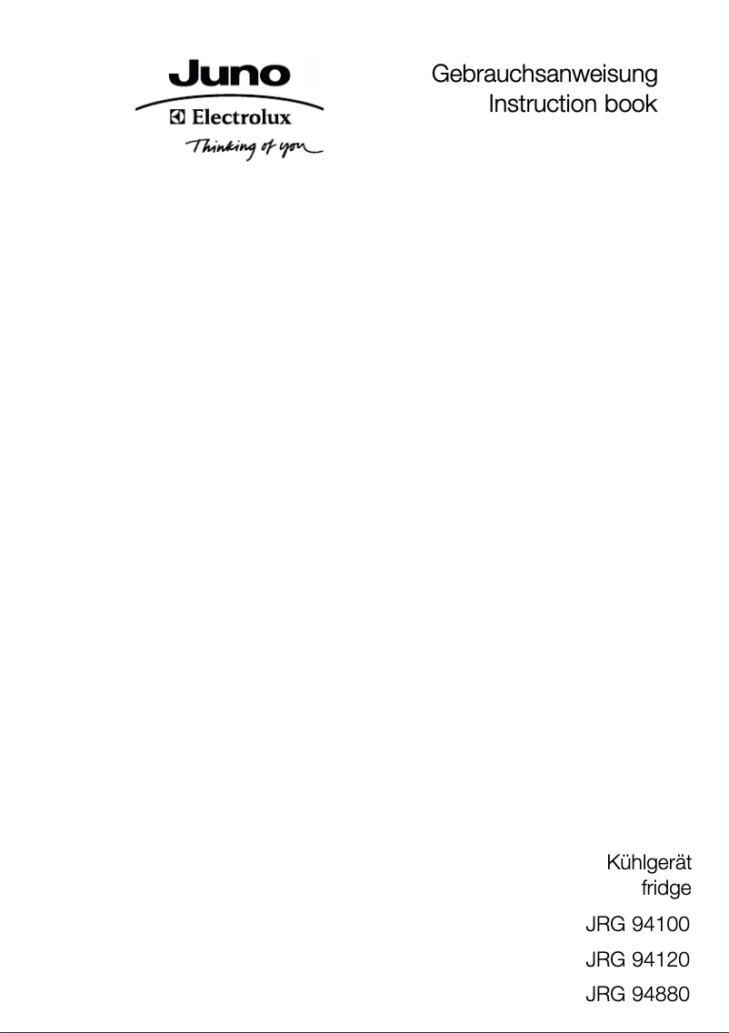 Page 1 de la notice Manuel utilisateur Juno Electrolux JRG94120