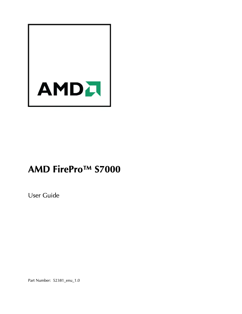 Page 1 de la notice Manuel utilisateur Dell AMD FirePro S7000 4GB GDDR5