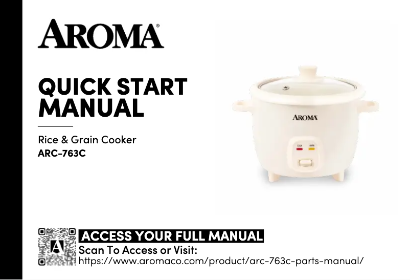 Page 1 de la notice Manuel utilisateur Aroma ARC-763C