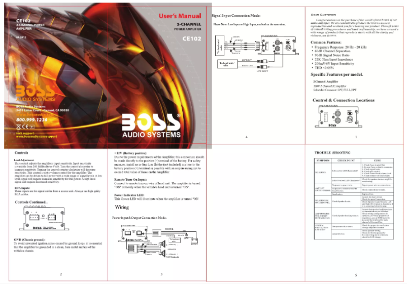 Page 1 de la notice Manuel utilisateur Boss CE102
