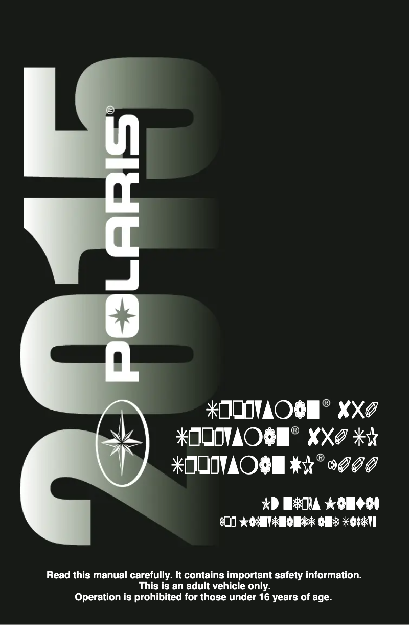 Page 1 de la notice Manuel utilisateur Polaris Sportsman XP 1000 (2015)