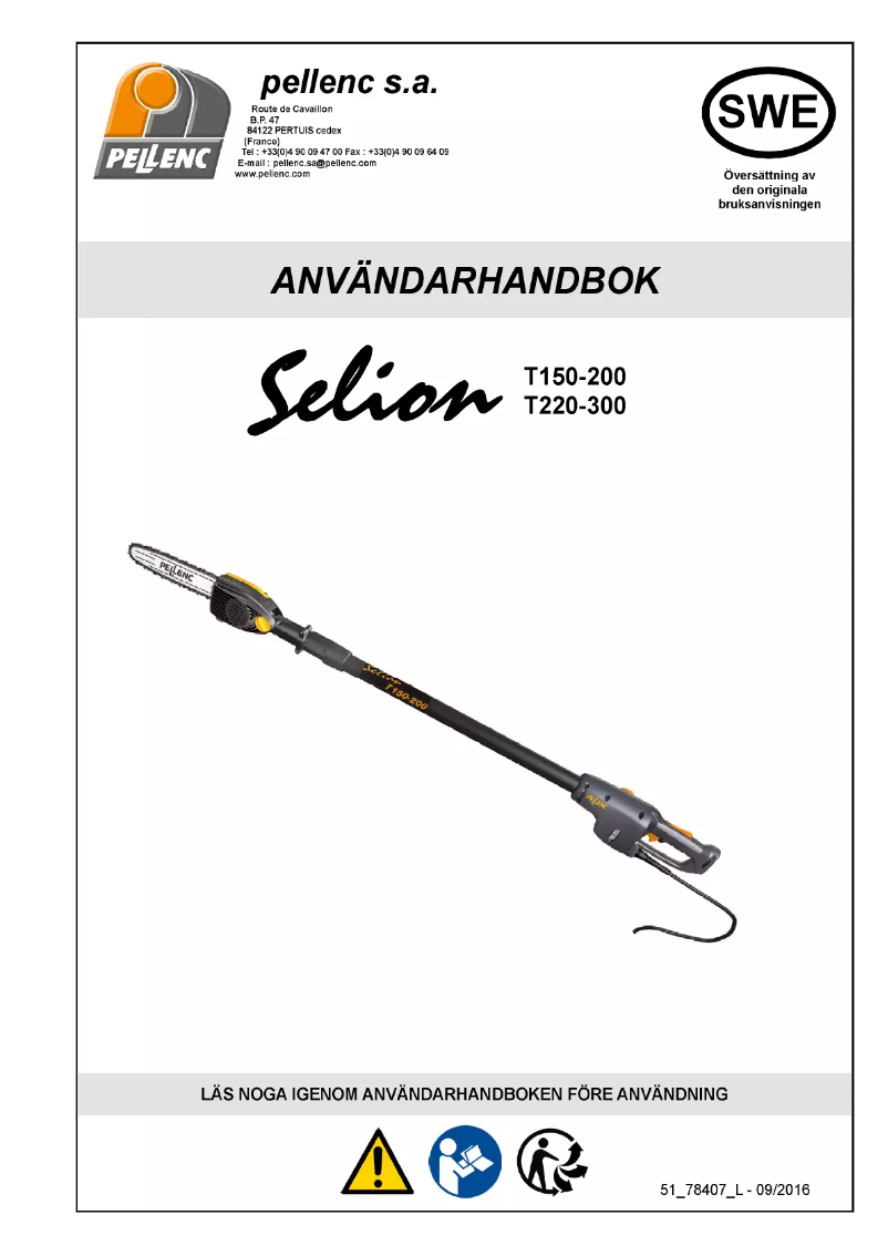 Page 1 de la notice Manuel utilisateur Selion T220-300