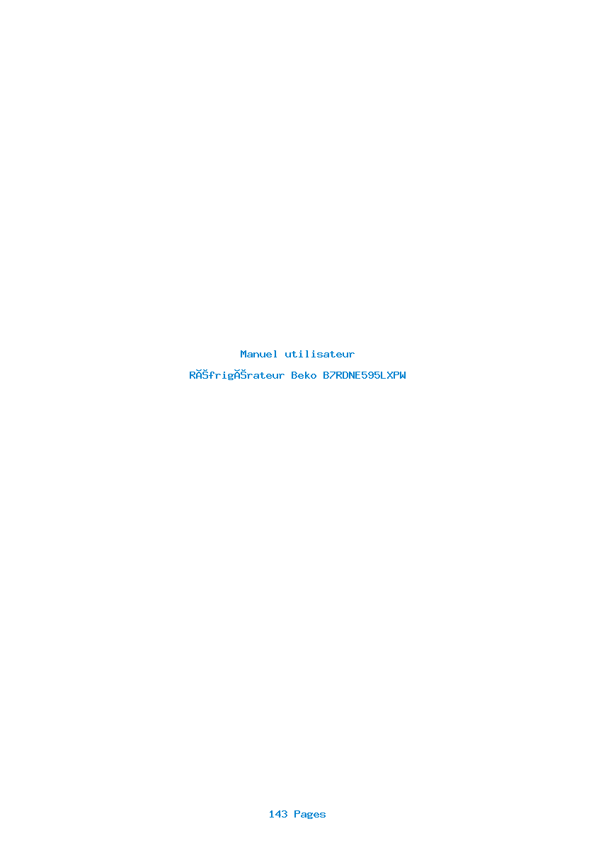 Page 1 de la notice Manuel utilisateur Beko B7RDNE595LXPW