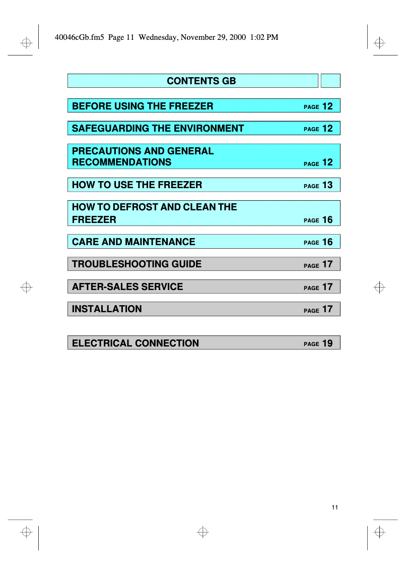 Page 1 of the manual User Manual Bauknecht GKEA 3300