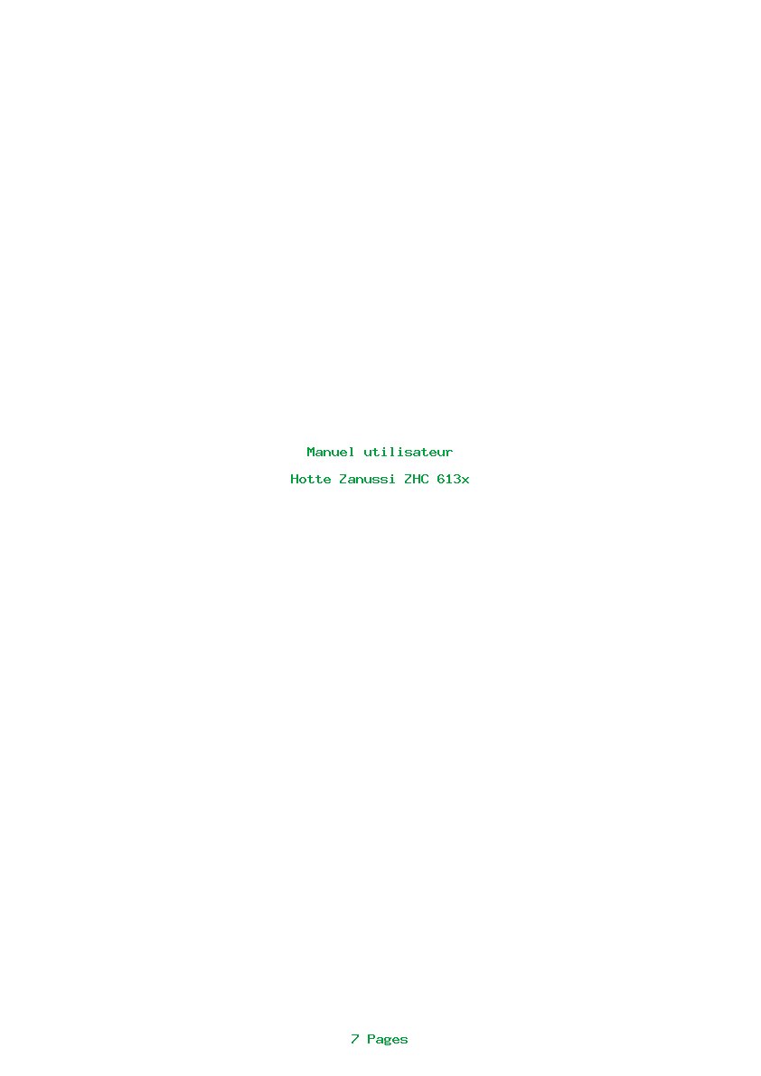 Page 1 de la notice Manuel utilisateur Zanussi ZHC 613x