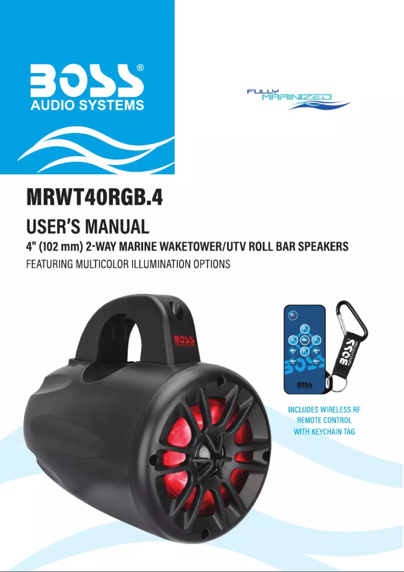 Page 1 de la notice Manuel utilisateur Boss MRWT40RGB