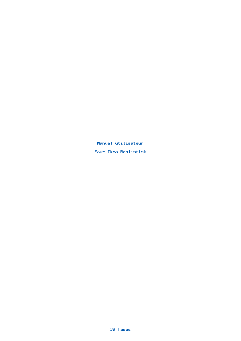 Page 1 de la notice Manuel utilisateur Ikea Realistisk