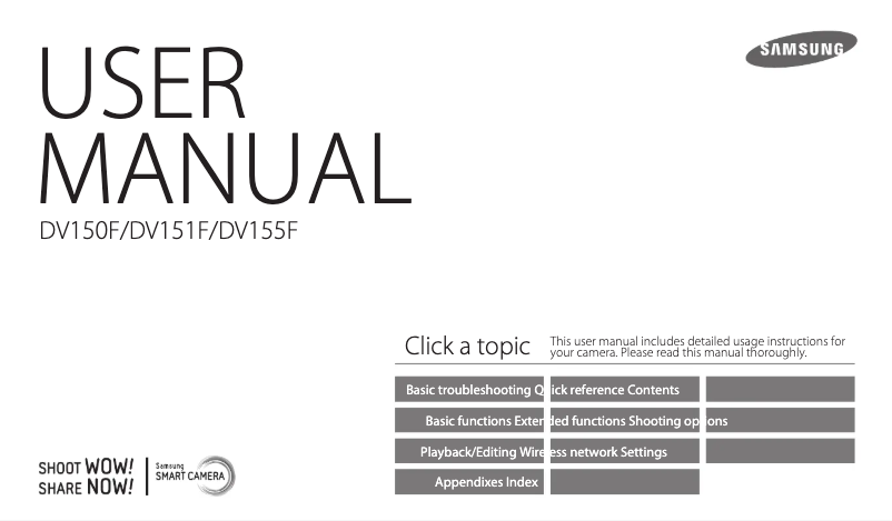 Página 1 del manual Manual de usuario Samsung DV155 F