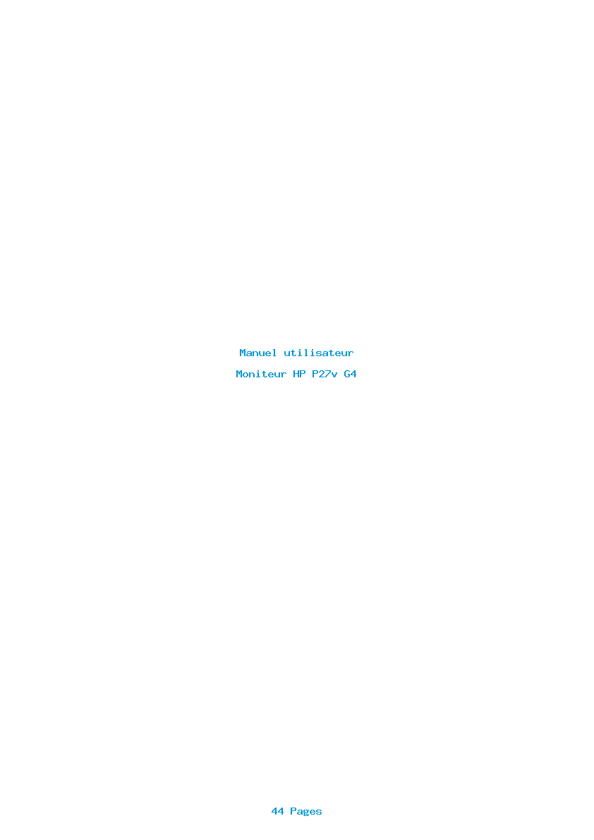 Page 1 de la notice Manuel utilisateur HP P27v G4