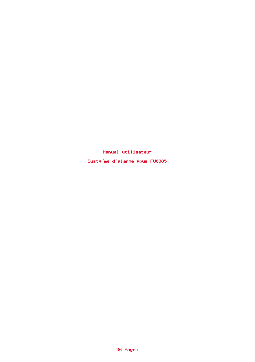 Page 1 de la notice Manuel utilisateur Abus FU8305