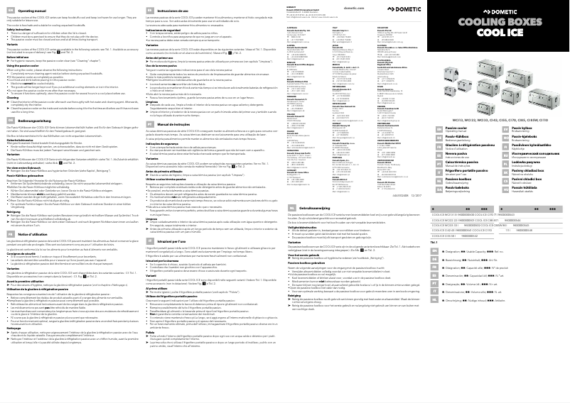 Page 1 de la notice Manuel utilisateur Dometic Cool-Ice CI 110
